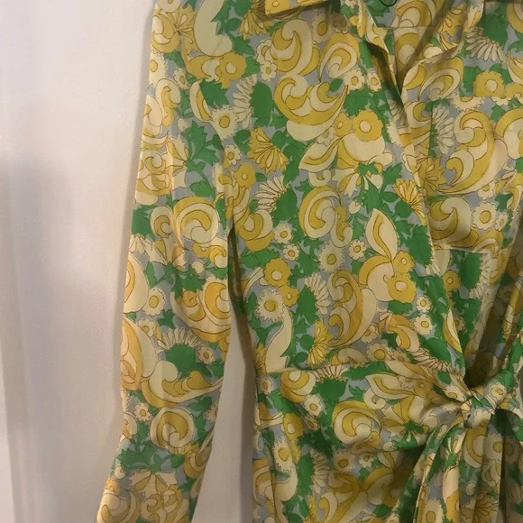 ZARA Floral Mini Wrap Dress with Satin Feel Size XS - Picture 3 of 16